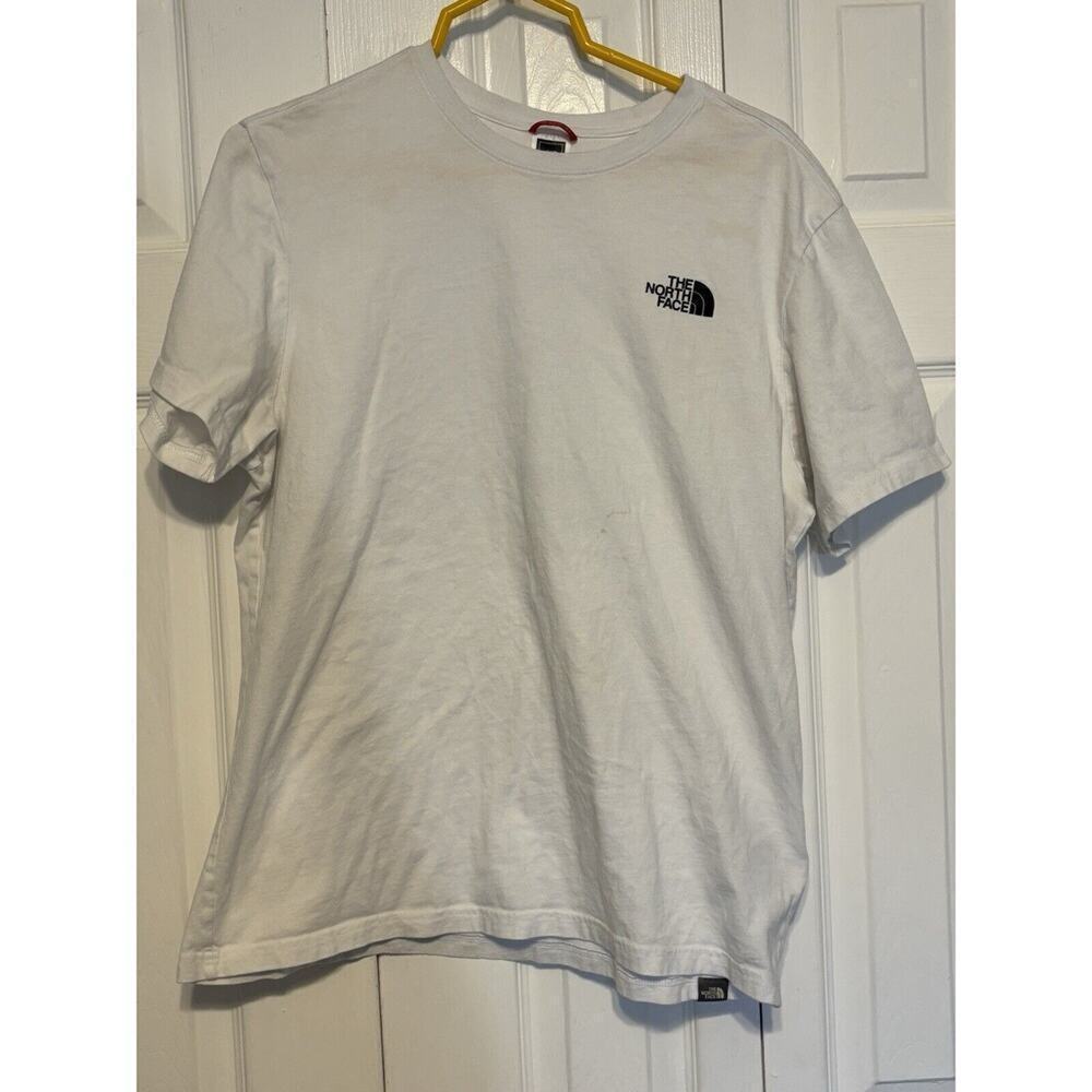 The North Face Never Stop Exploring White T-Shirt Size Large Mountains Hiking